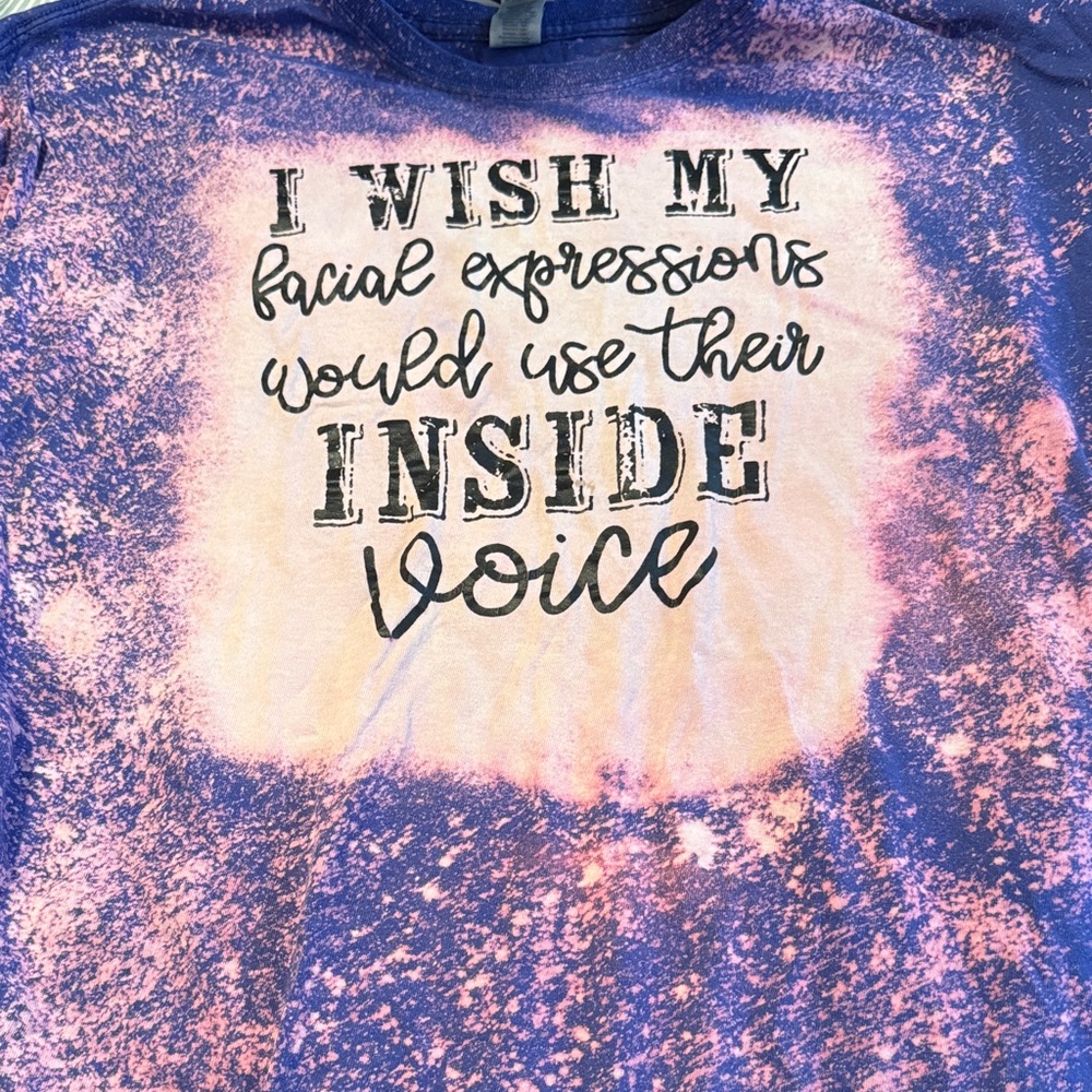 Womens Graphic Tee - Purple & Pink Tie-Dye "I Wish My Facial Expressions"